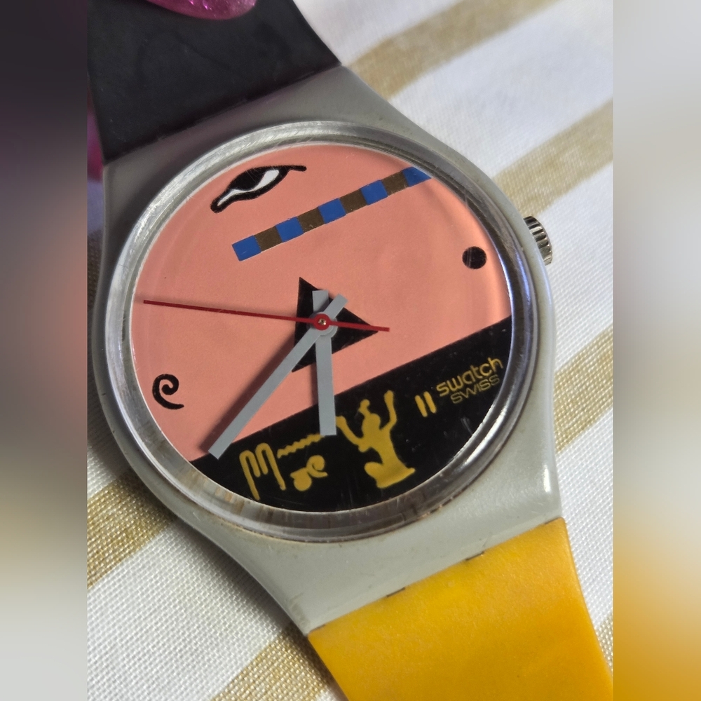 Vintage 1986 Swatch Watch Osiris Egyptian Collection Used